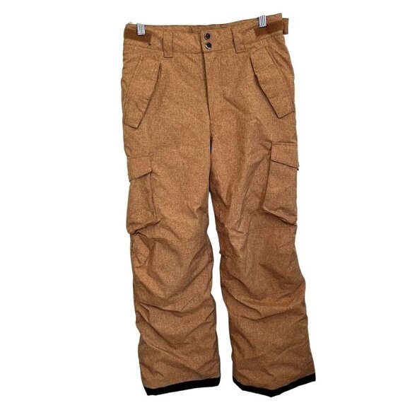 NWOT BAD BONES JUNIOR UNISEX MUTED YELLOW MARLED SKI WINTER PANTS - 12 - Picture 1 of 11